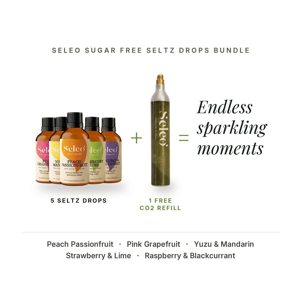 Sugar Free Seltz Drops Bundle + Free CO2 Refill