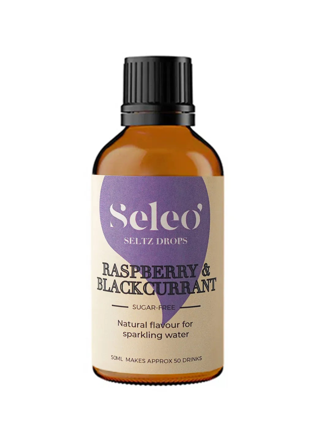 Seleo Raspberry and Blackcurrant sugar-free seltz drops for sparkling water makers in Kuwait - قطرات نكهة التوت والكشمش الأسود من سيلو، خالية من السكر والمواد الحافظة وتصنع 50 مشروباً، مثالية للكيتو والسكري في الكويت - Natural flavor water enhancer.