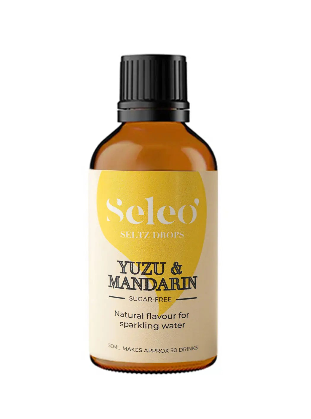 Seleo Yuzu and Mandarin sugar-free seltz drops for water carbonators in Kuwait - قطرات نكهة اليوزو والماندرين من سيلو، خالية من السكر لترقية مياه الصودا الفوارة في الكويت، تكفي 50 مشروباً ومناسبة للدايت والكيتو - Natural flavor enhancer.