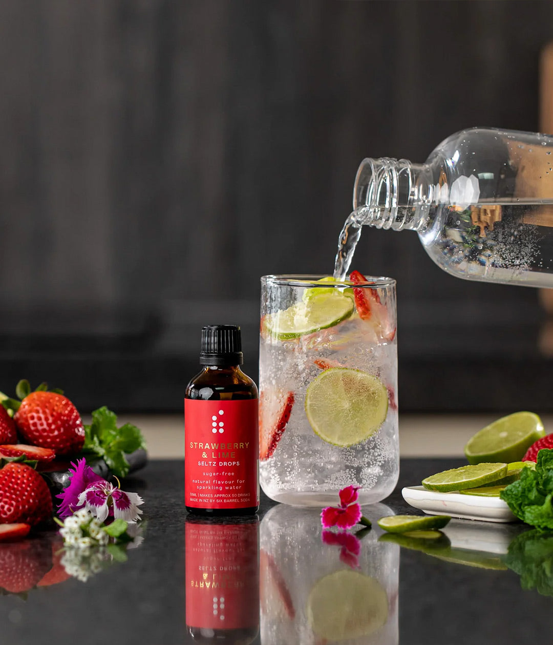 natural flavor Strawberry & lime Seltz