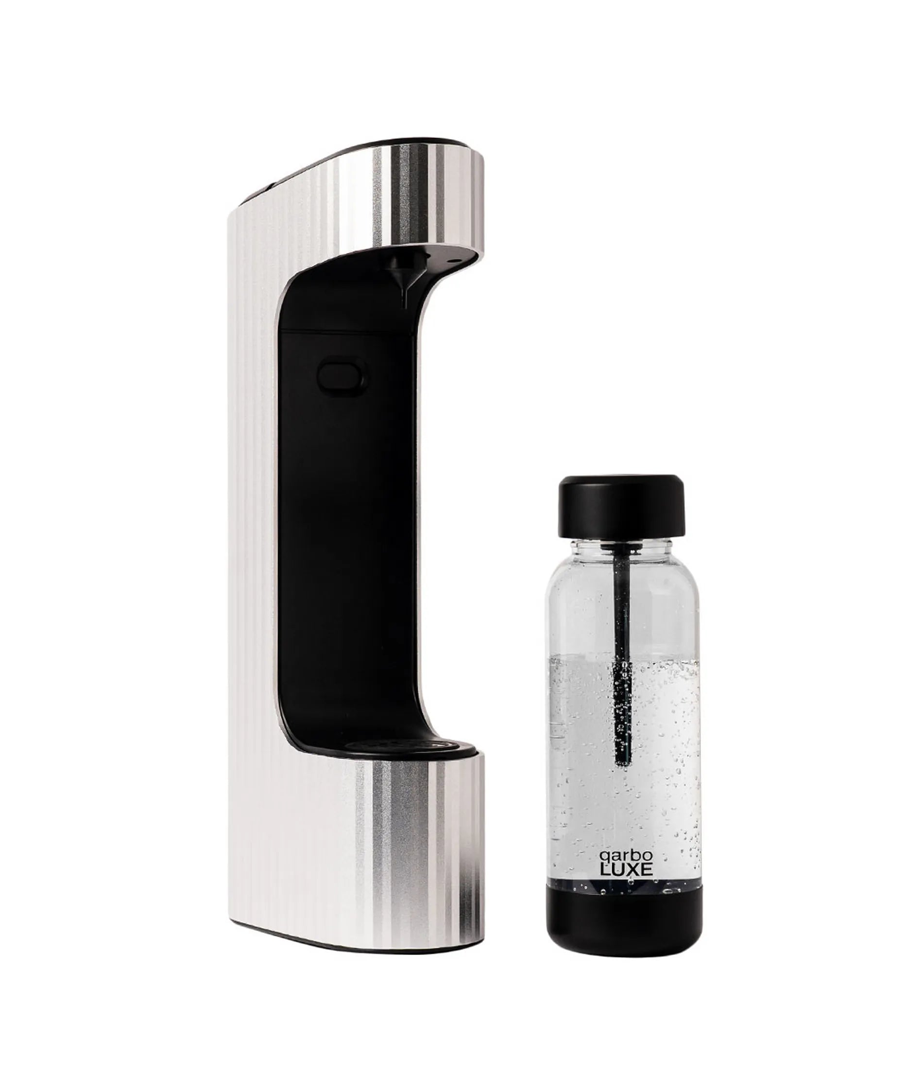 Seleo Qarbo silver soda maker with reusable carbonating bottle - وفر المال واستمتع بالمياه الغازية في منزلك بالكويت، البديل الأفضل لشراء الزجاجات البلاستيكية - Eco-friendly and cost-effective sparkling water maker.